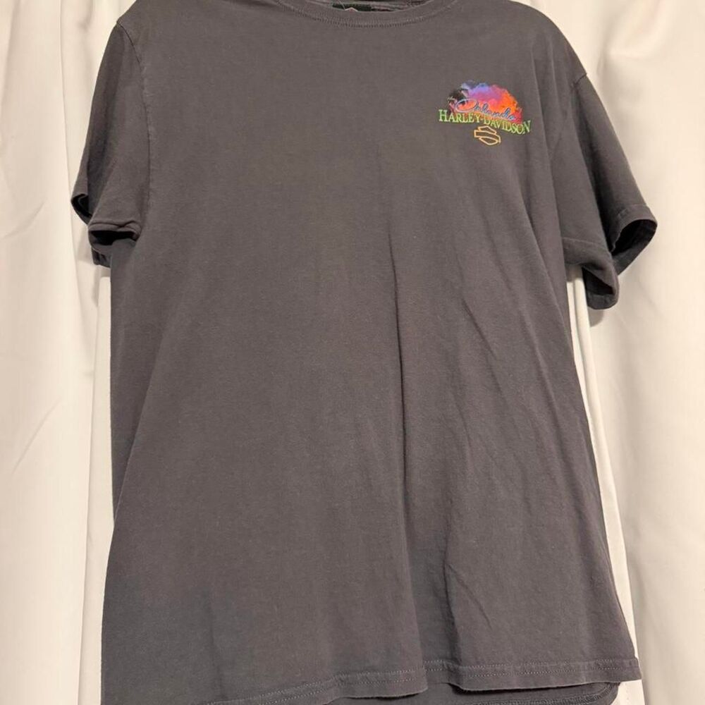 Harley-davidson Men's Grey and Black T-shirt